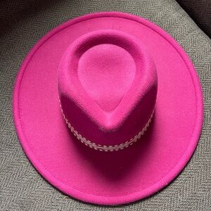 Vibrant Pink Wide-Brim Hat